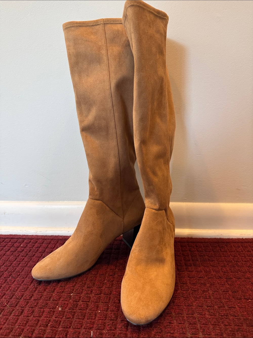 Women’s Tall Suede Knee-High Boots in Camel
